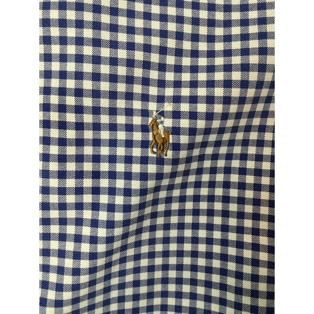 Polo Ralph Lauren Men's 4XB Blue Long Sleeve Button-Up 100% Cotton Flesh Pony